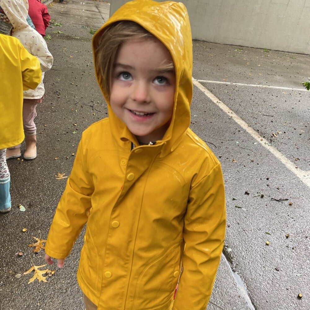 Yellow Hunter rain jacket